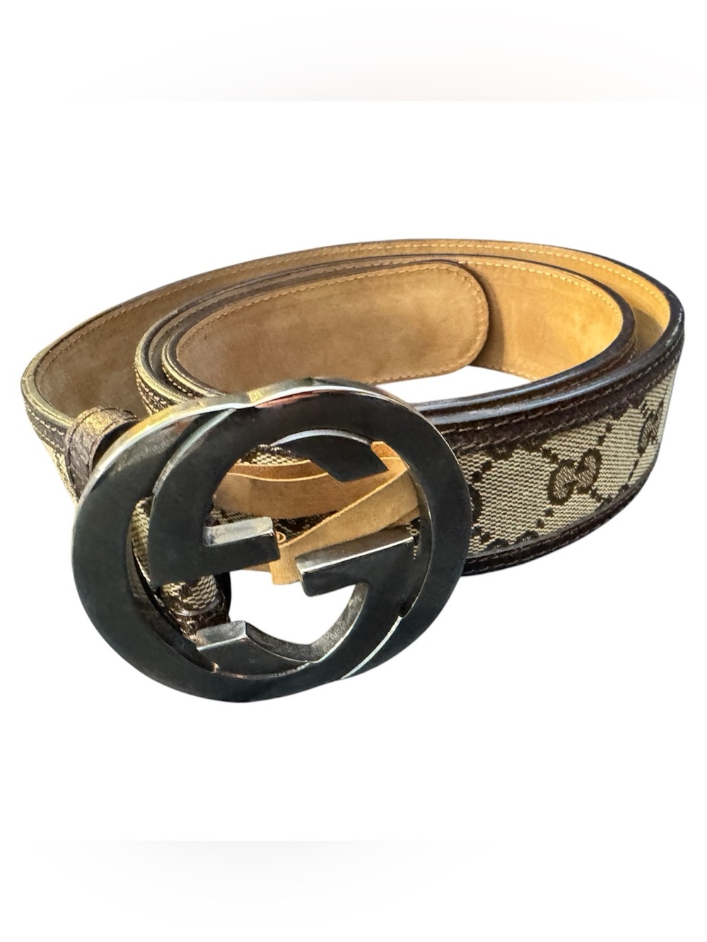 Gucci Monogram Interlocking G Buckle Belt